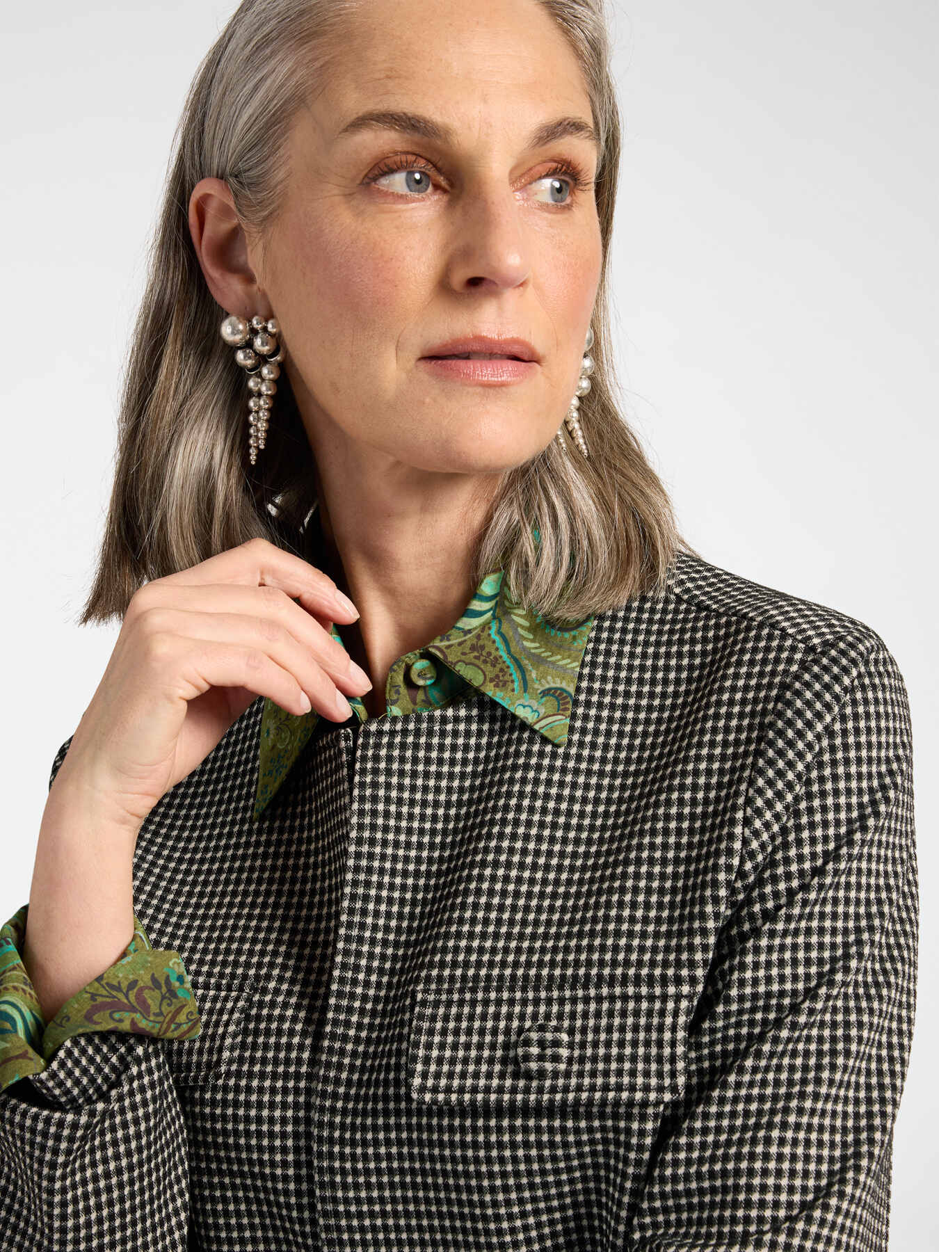 Veste en tricot motif Vichy image number 3
