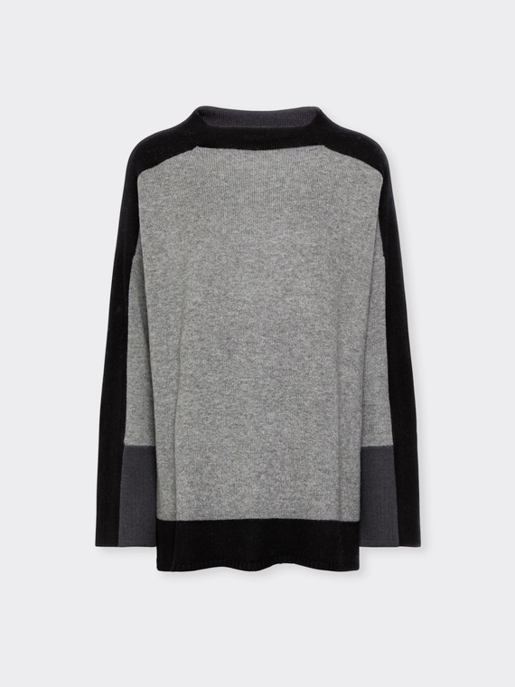 Maglia colour block in lana