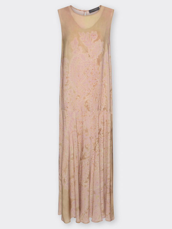 Vestito lungo con stampa pizzo