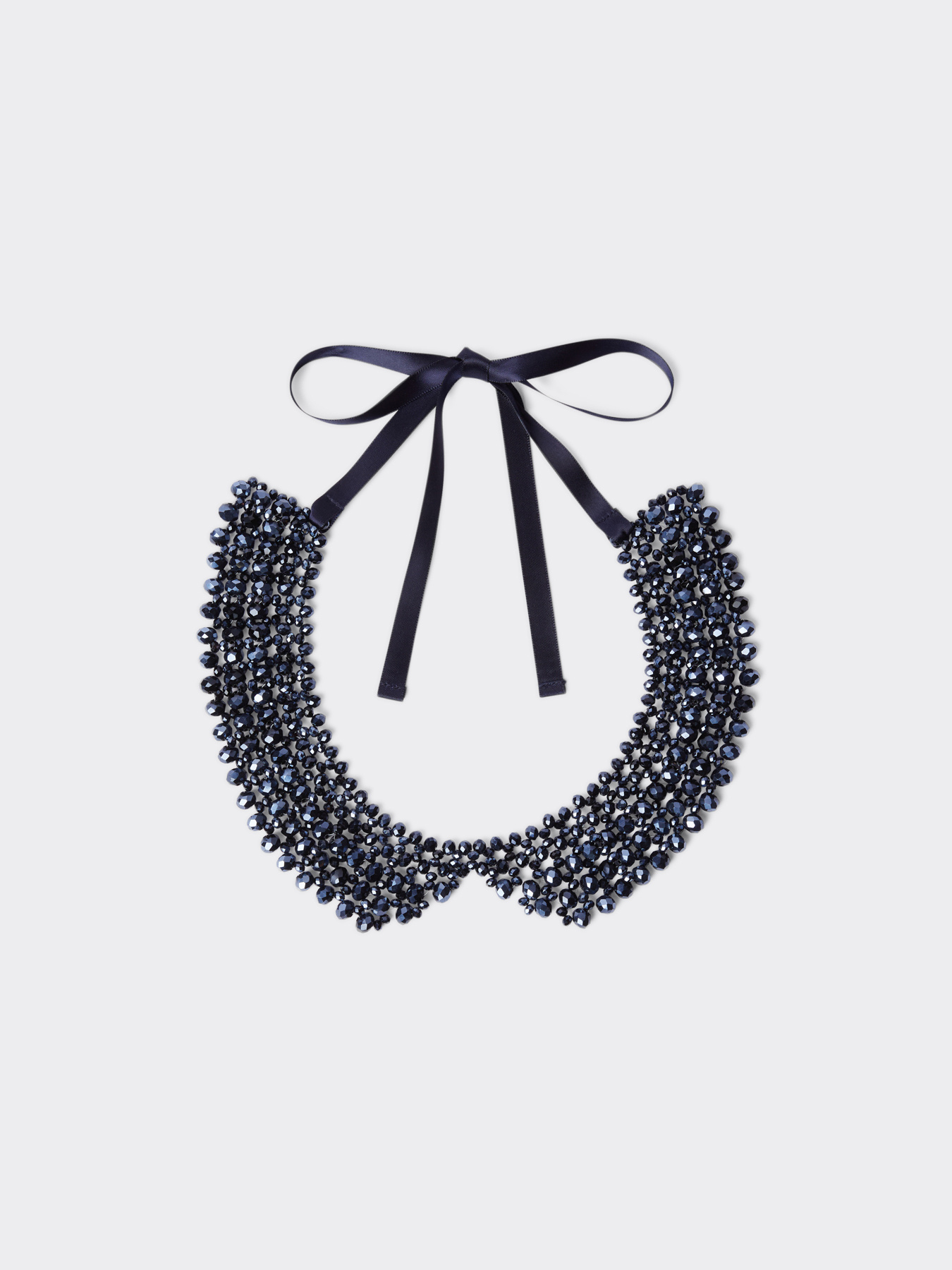 Colletto in perle di vetro e nastro image number 1
