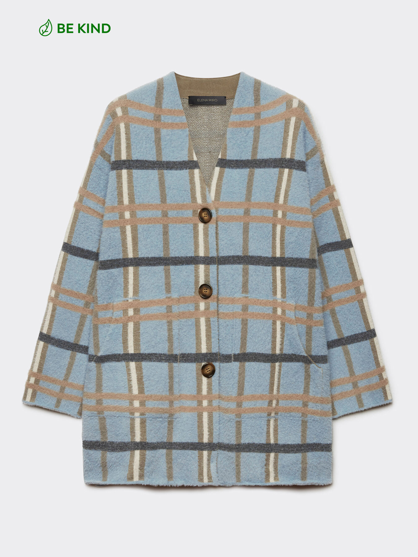 LENZING&trade; ECOVERO&trade; viscose tartan cardigan image number 4