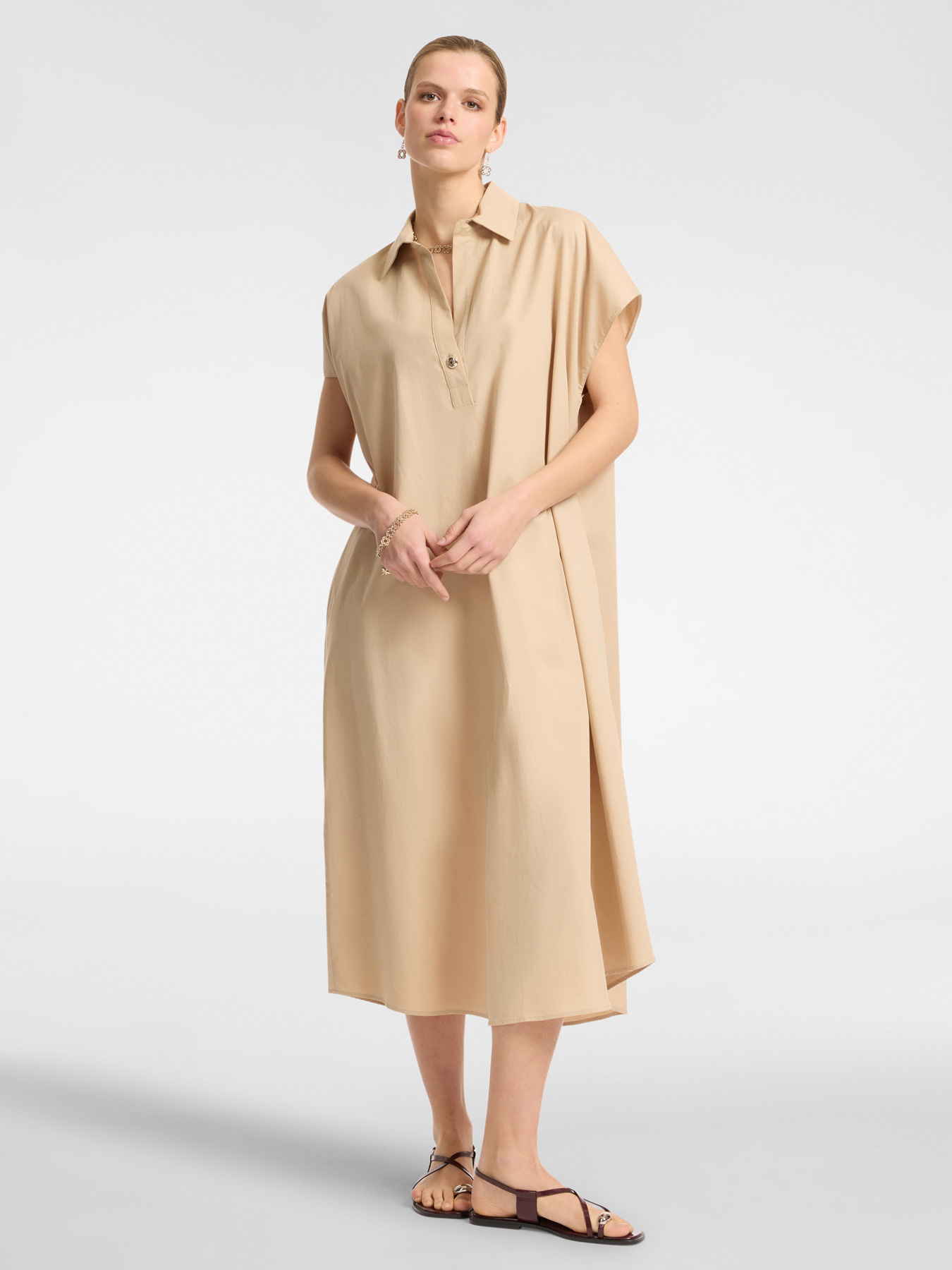 Midi-Kleid aus Popeline image number 0