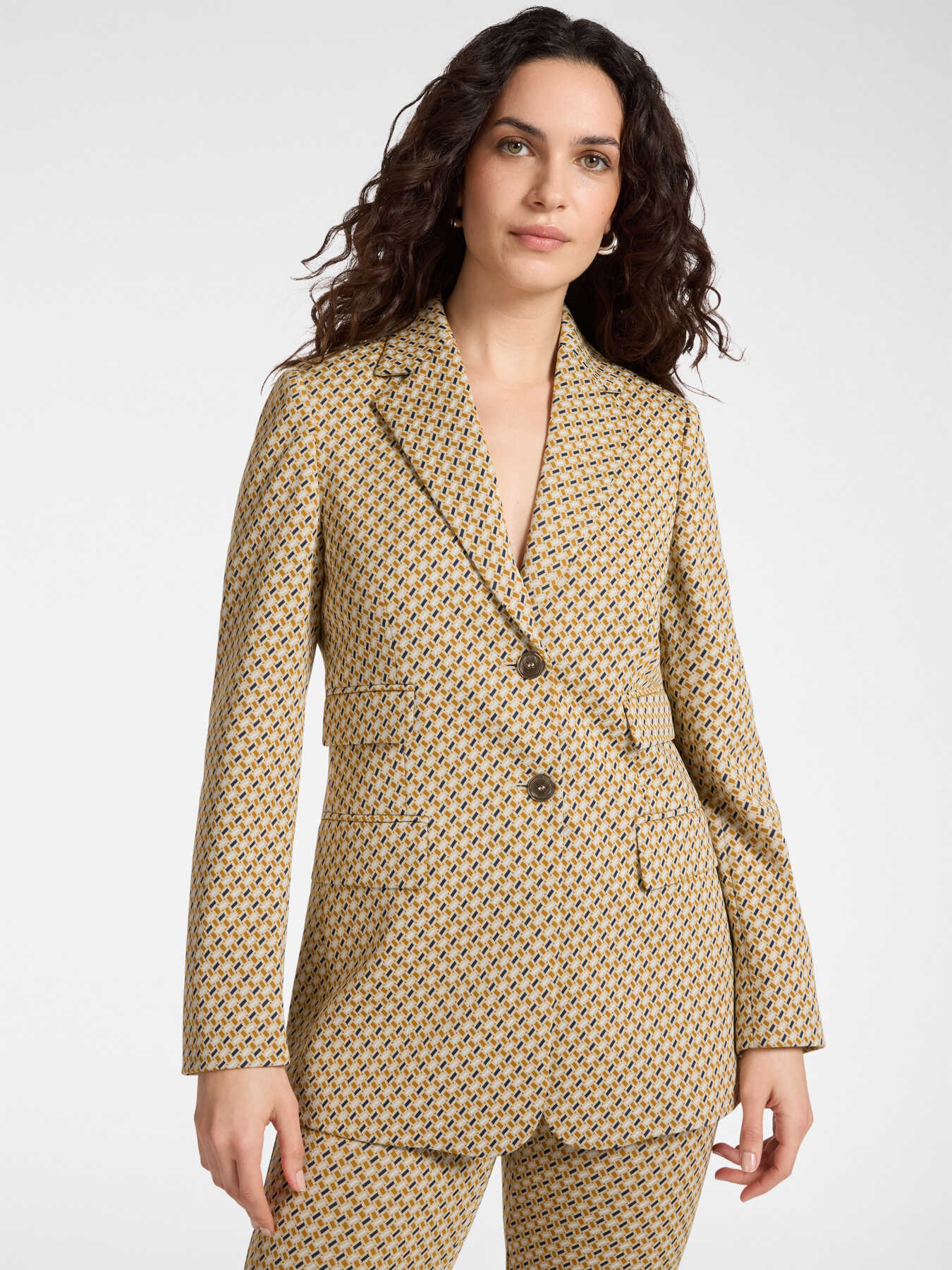 Stretch jacquard blazer image number 0