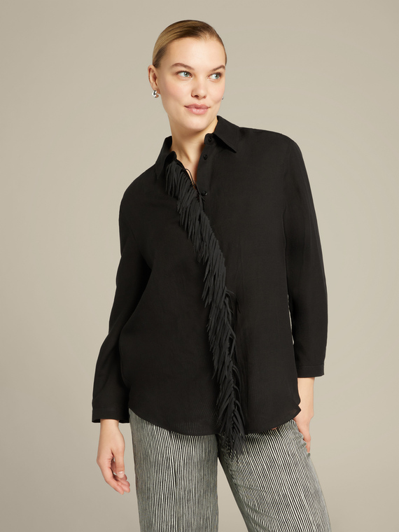 Linen and Tencel shirt with fringes
