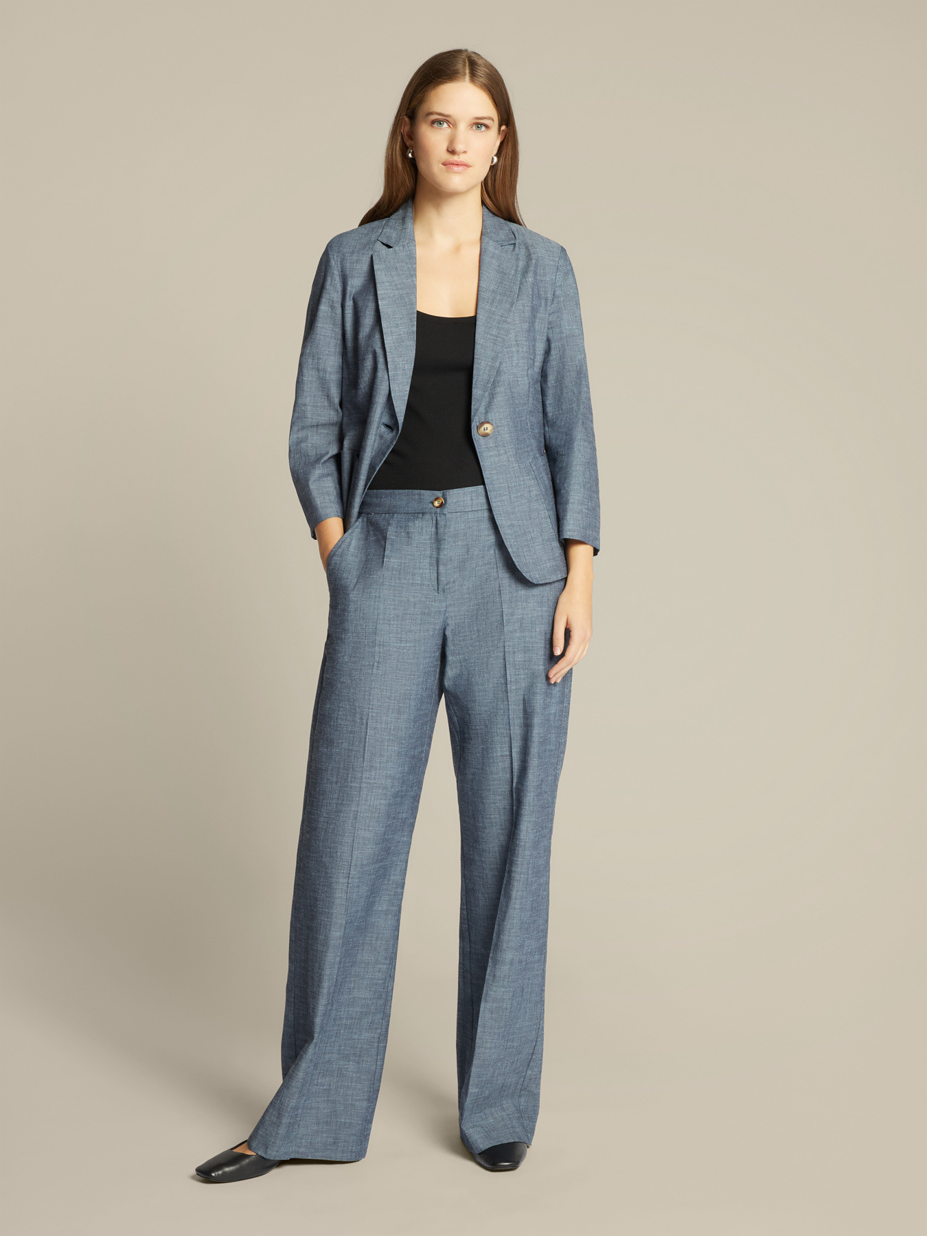 Chambray blazer image number 2