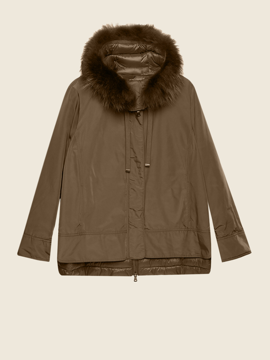 Elenamiro: Parka com capuz Verde_1