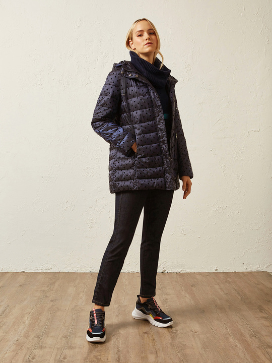 Elenamiro&nbsp;: Doudoune fantaisie avec capuche Bleu_1