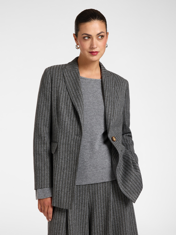 Blazer jacquard ray&eacute;