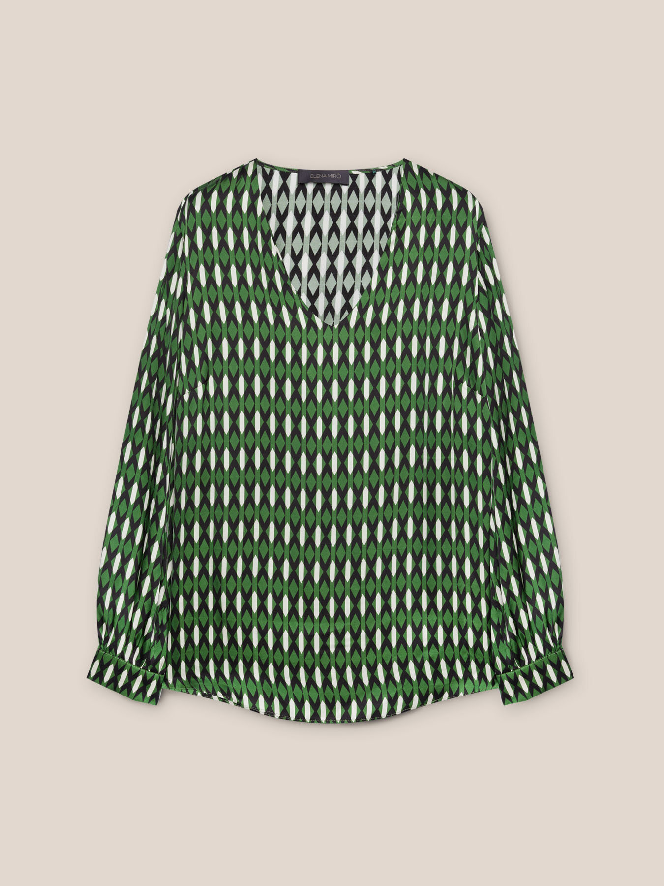 Blouse with geometric print image number 5