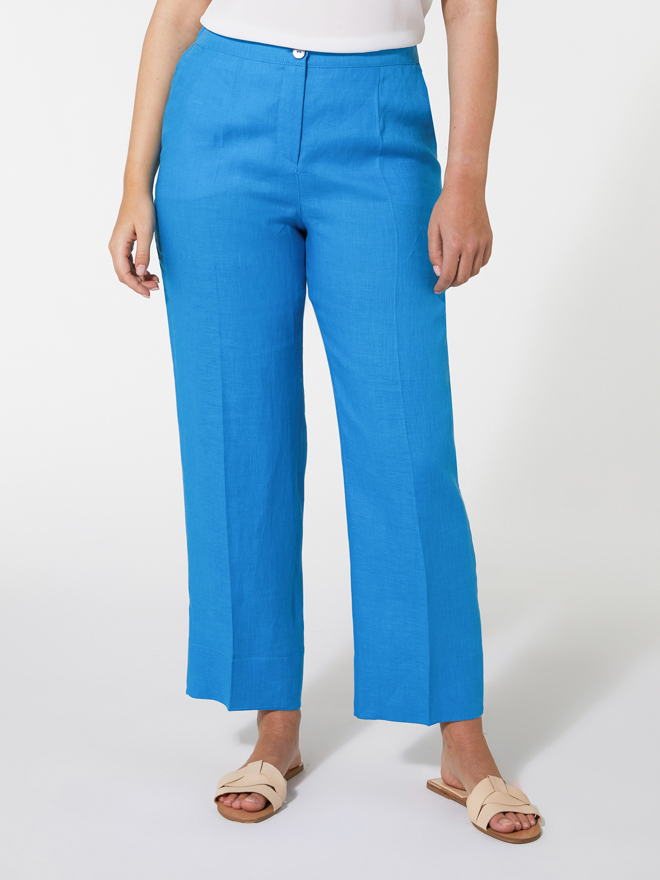 Pantalones rectos de lino image number 2