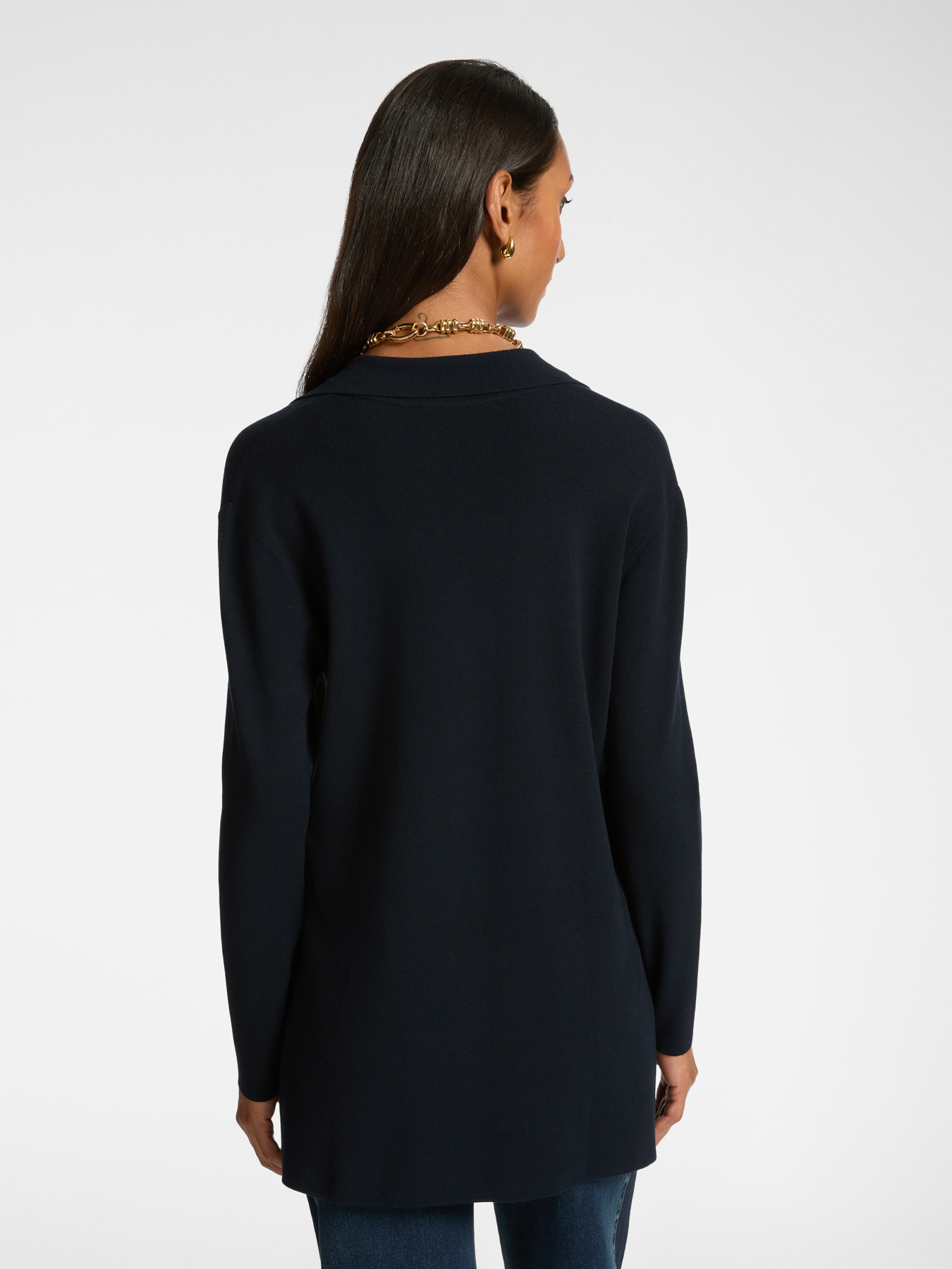 Cardigan lungo con colletto image number 1