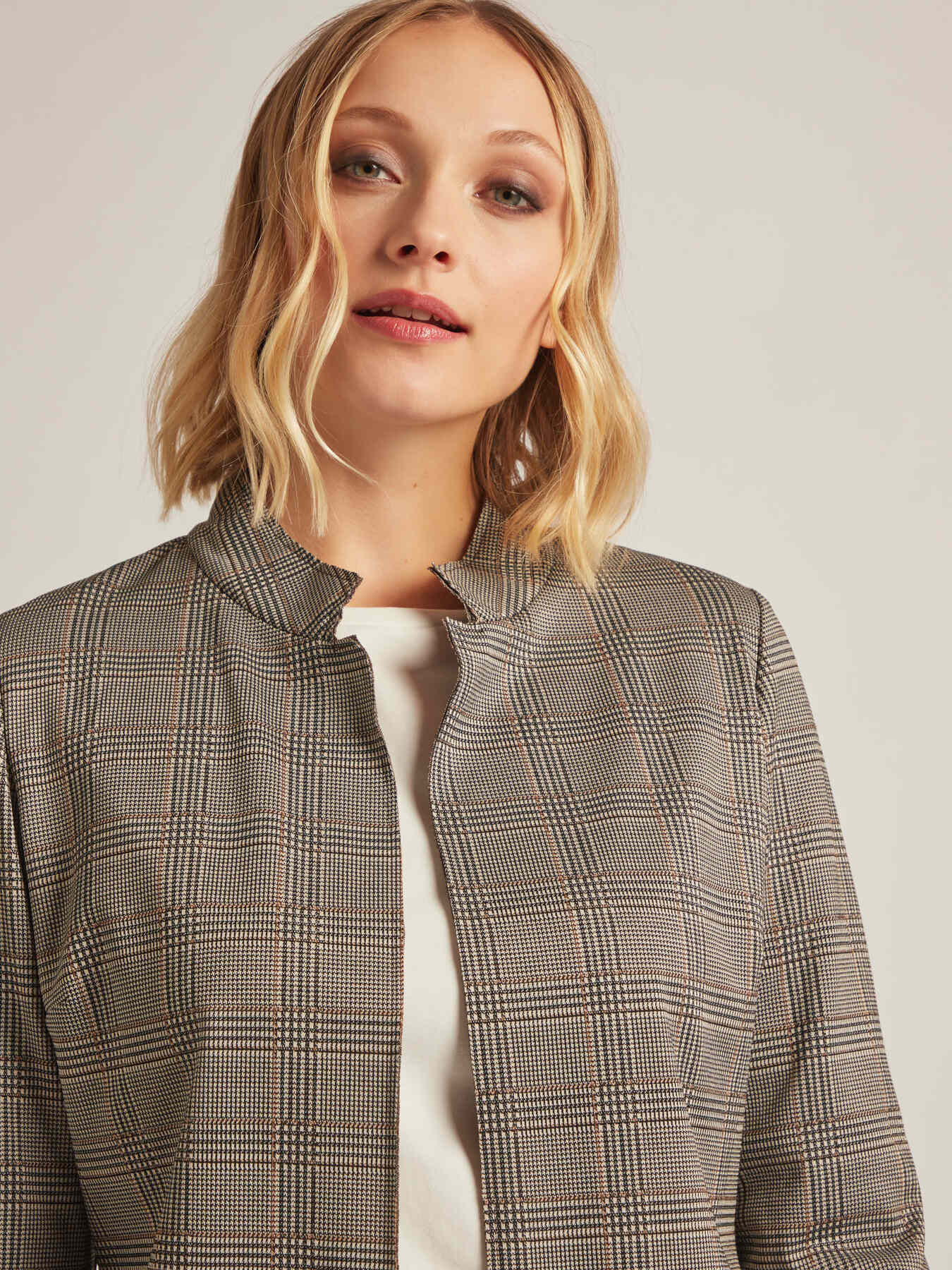 BLAZER EN JERSEY IMPRIM&Eacute; PRINCE-DE-GALLES image number 3