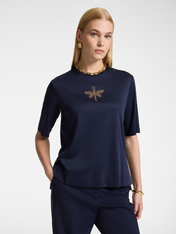 T-shirt en coton avec application libellule