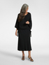 Long A-line skirt in embroidered viscose image number 0