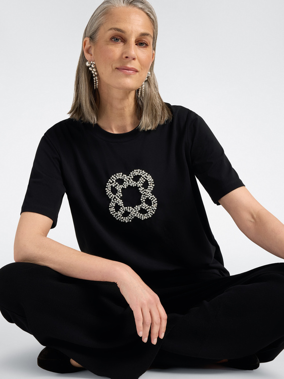 T-shirt en coton avec broderie Monogram