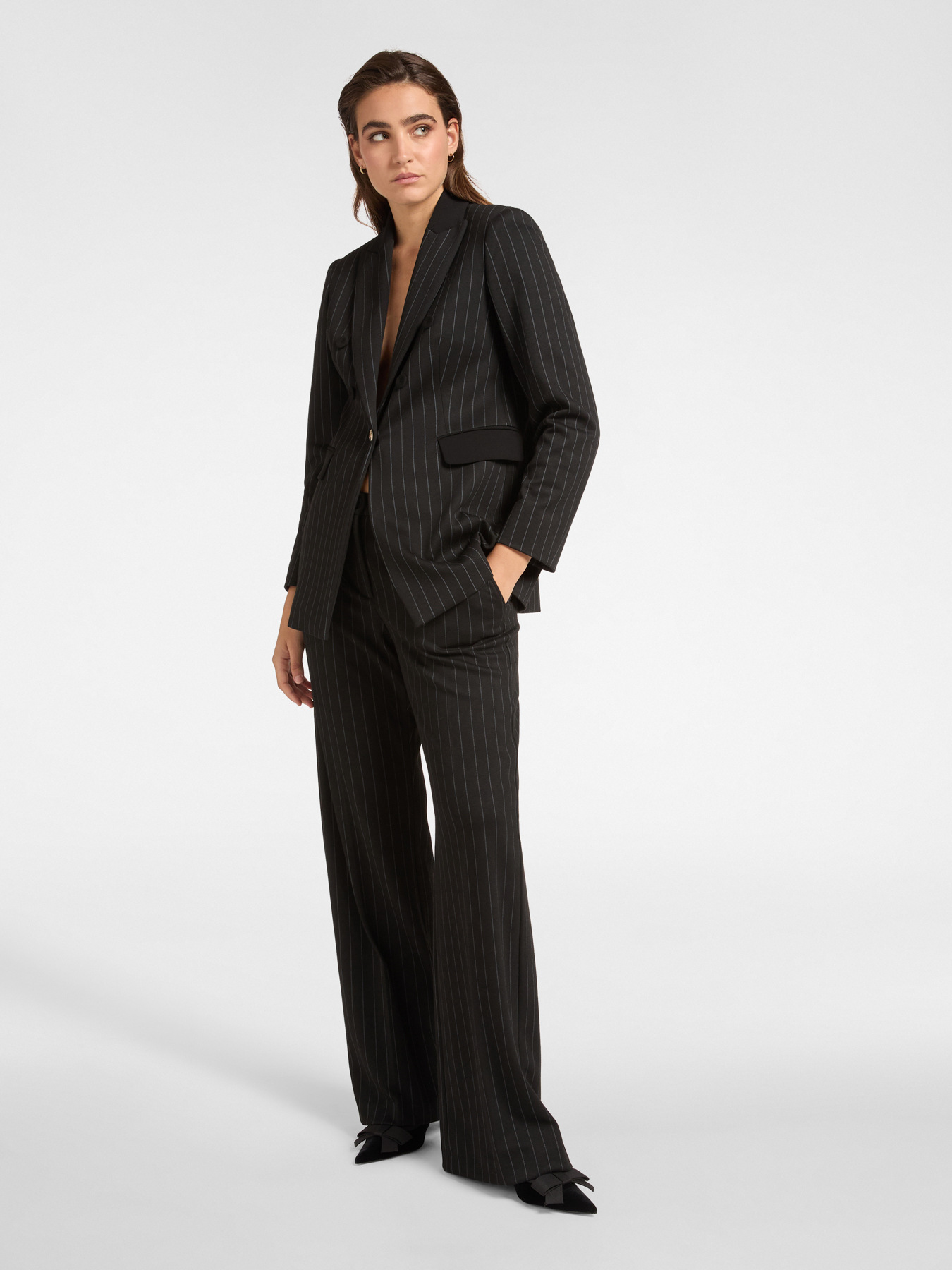 Blazer de tela de cuadros diplom&aacute;ticos image number 2