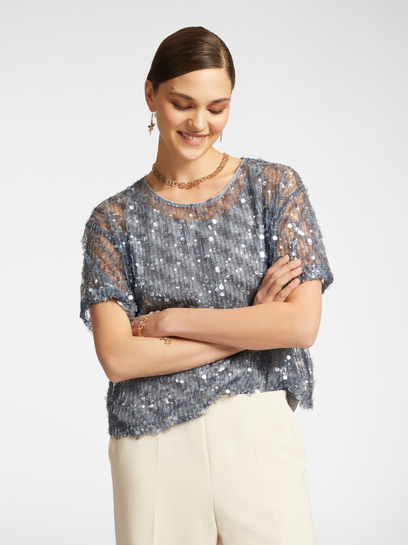 Blusa in paillettes image number 0