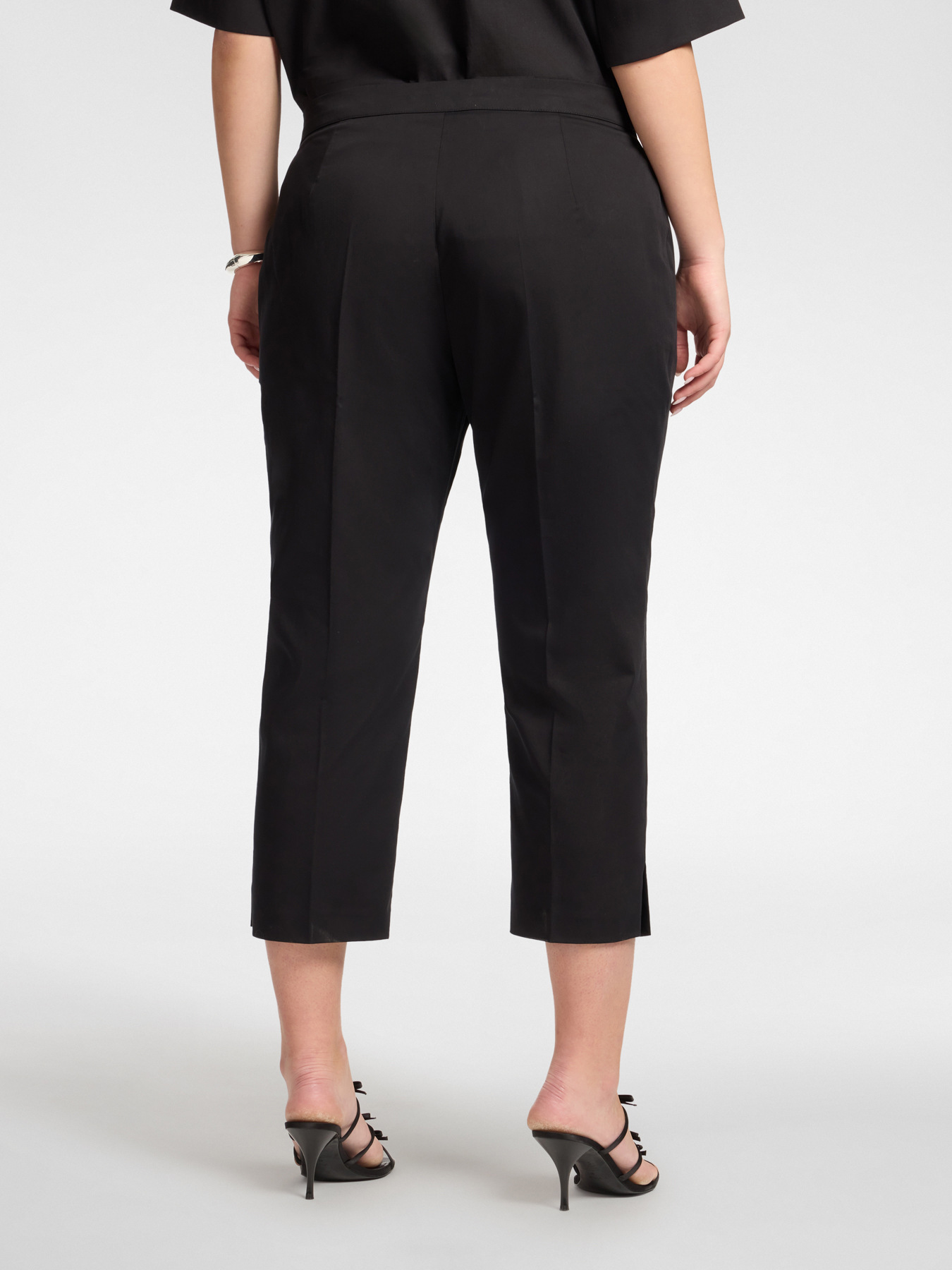 Straight-leg trousers in stretch satin image number 1