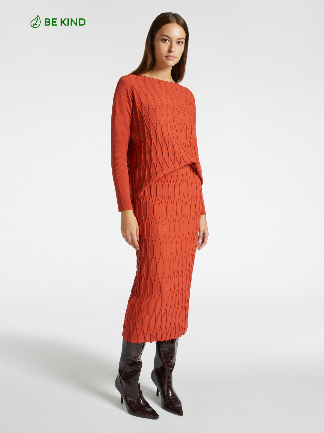 Falda en hilo de viscosa LENZING&trade; ECOVERO&trade; image number 0