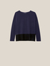 PURE COMBED WOOL COLOUR BLOCK BOAT NECK SWEATER image number 4