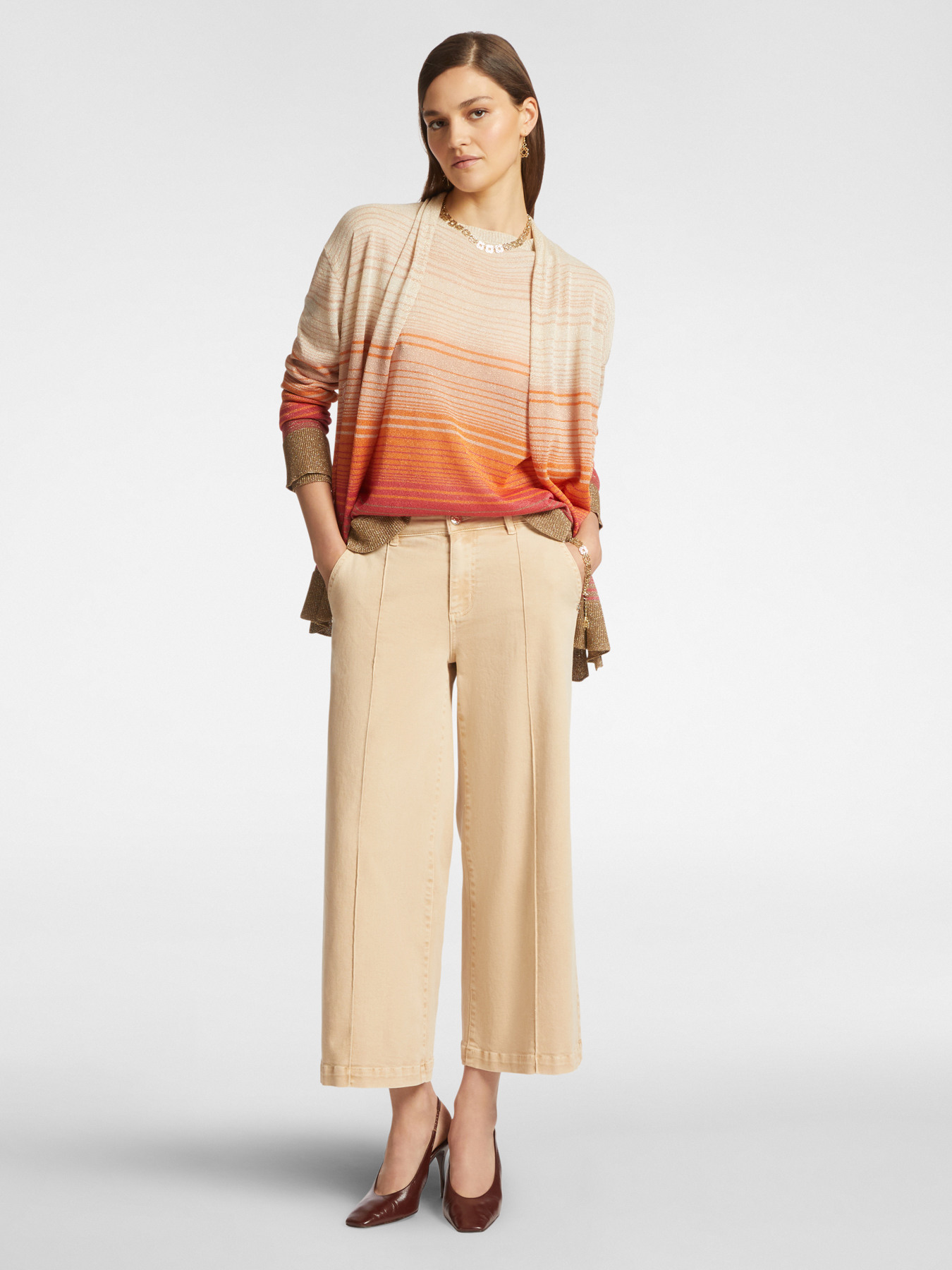Pantaloni wide leg cropped image number 0