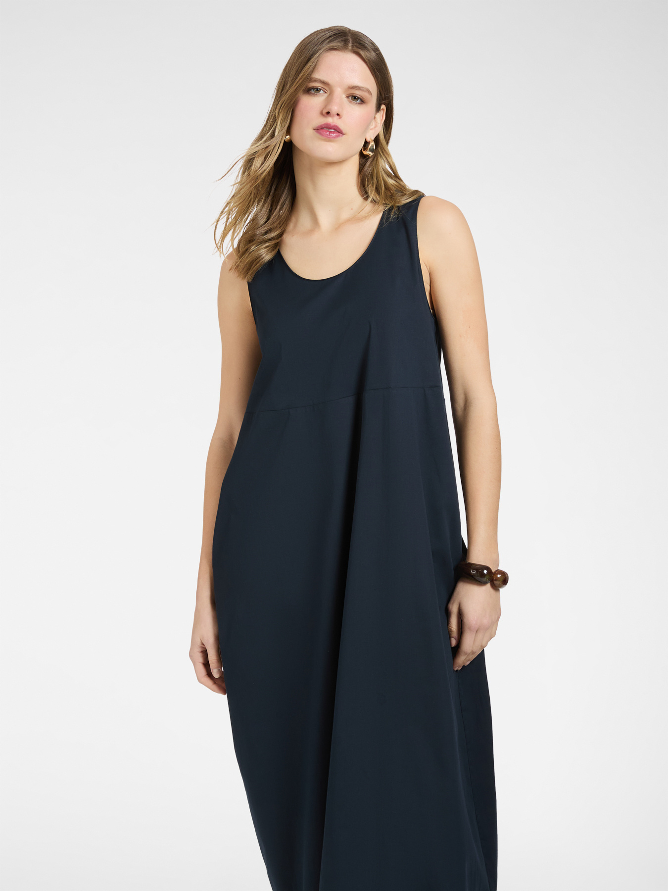 Barrel dress in poplin image number 2