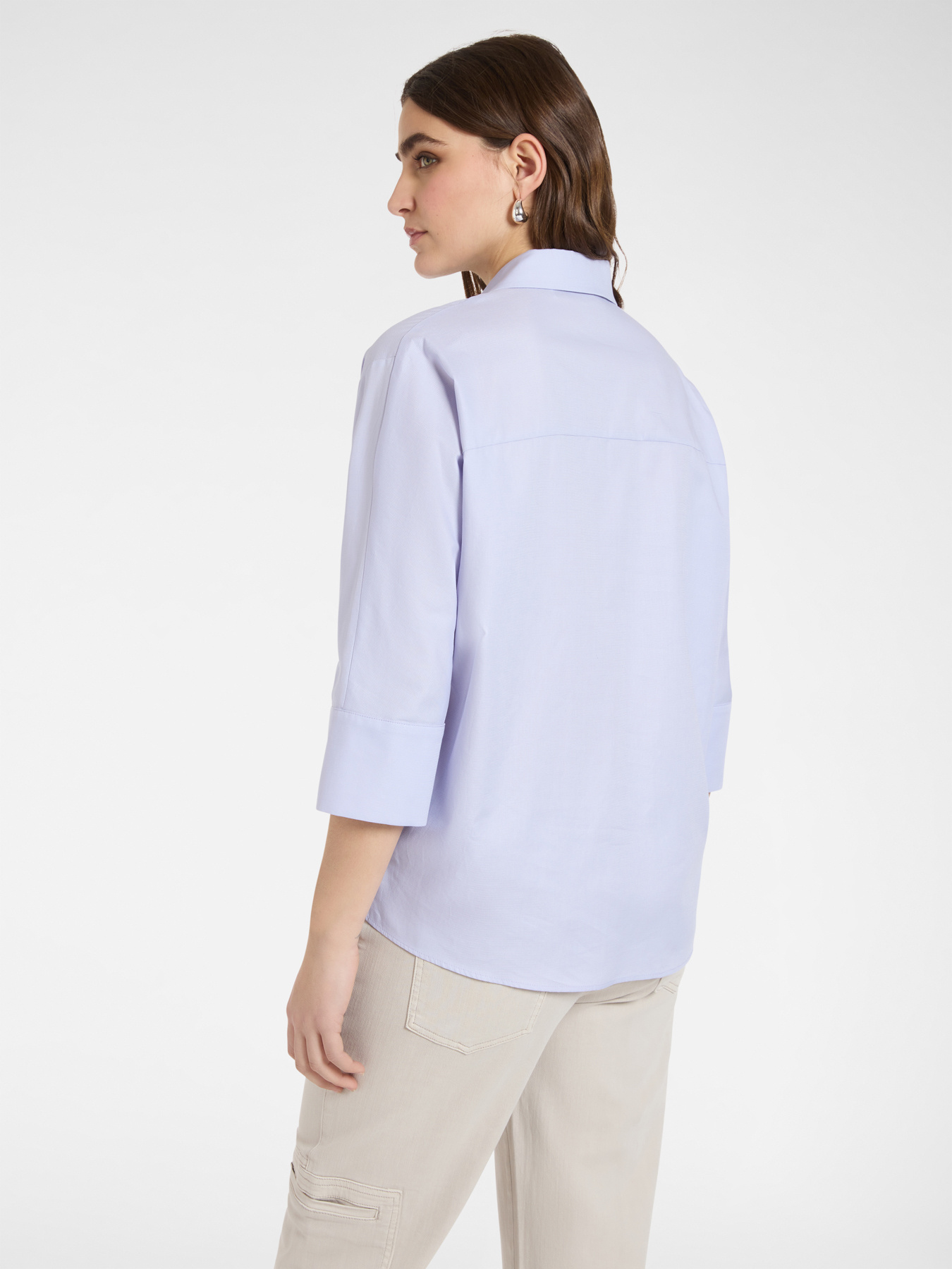 Chemise en popeline manches trois-quarts image number 1