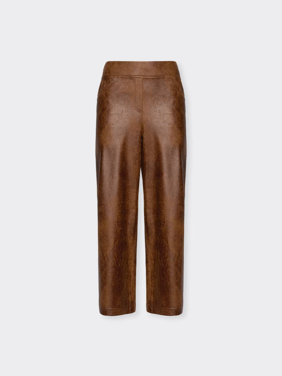 Vintage-effect fabric trousers