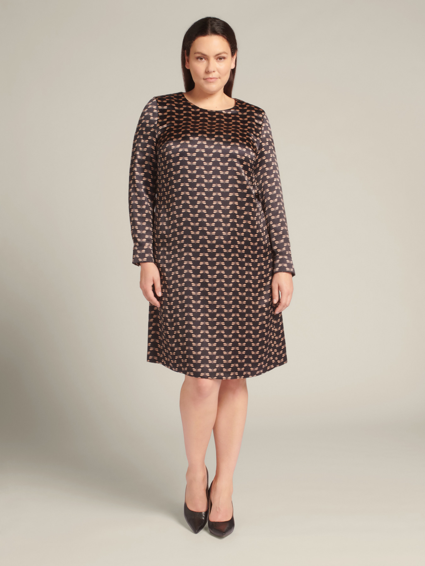 Abito/tunica in raso stampa libellule image number 6