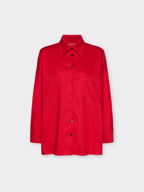 Langes Hemd aus Gabardine