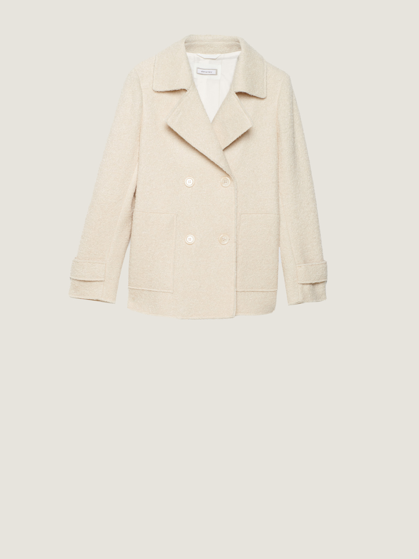 BOUCLE FELTED WOOL PEA COAT image number 4