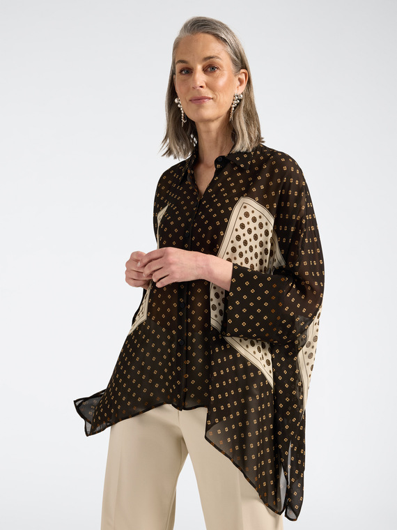 Chemise ample en georgette imprim&eacute;e