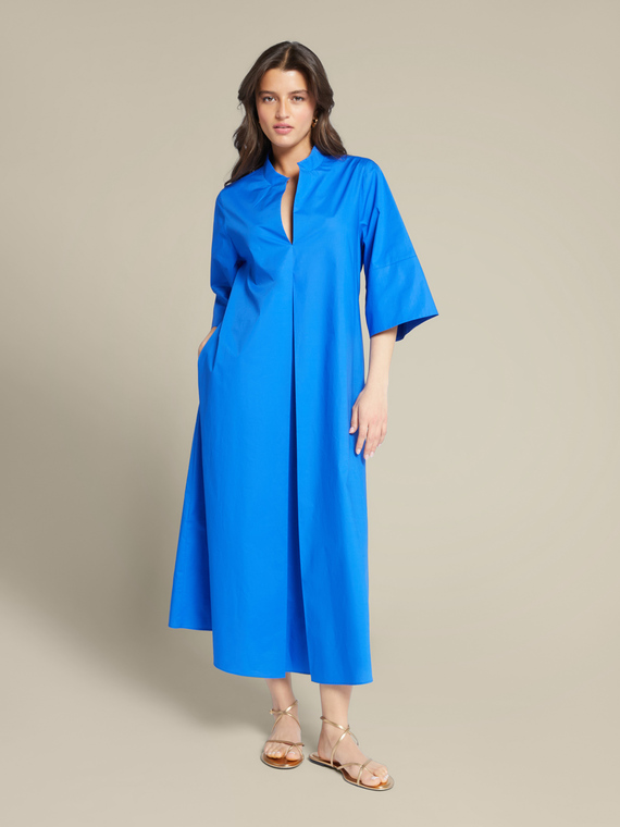 Robe longue trapèze en coton