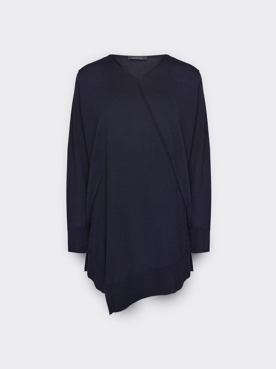 Asymmetric V-neck sweater
