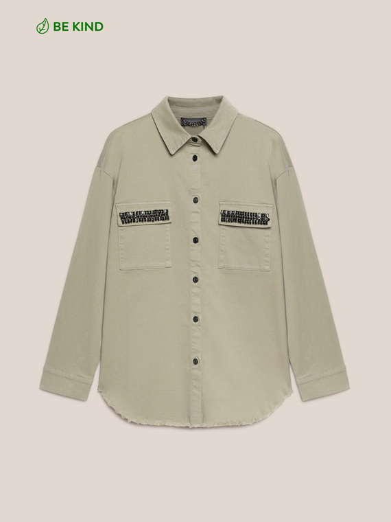 Sustainable cotton shirt with embroidery