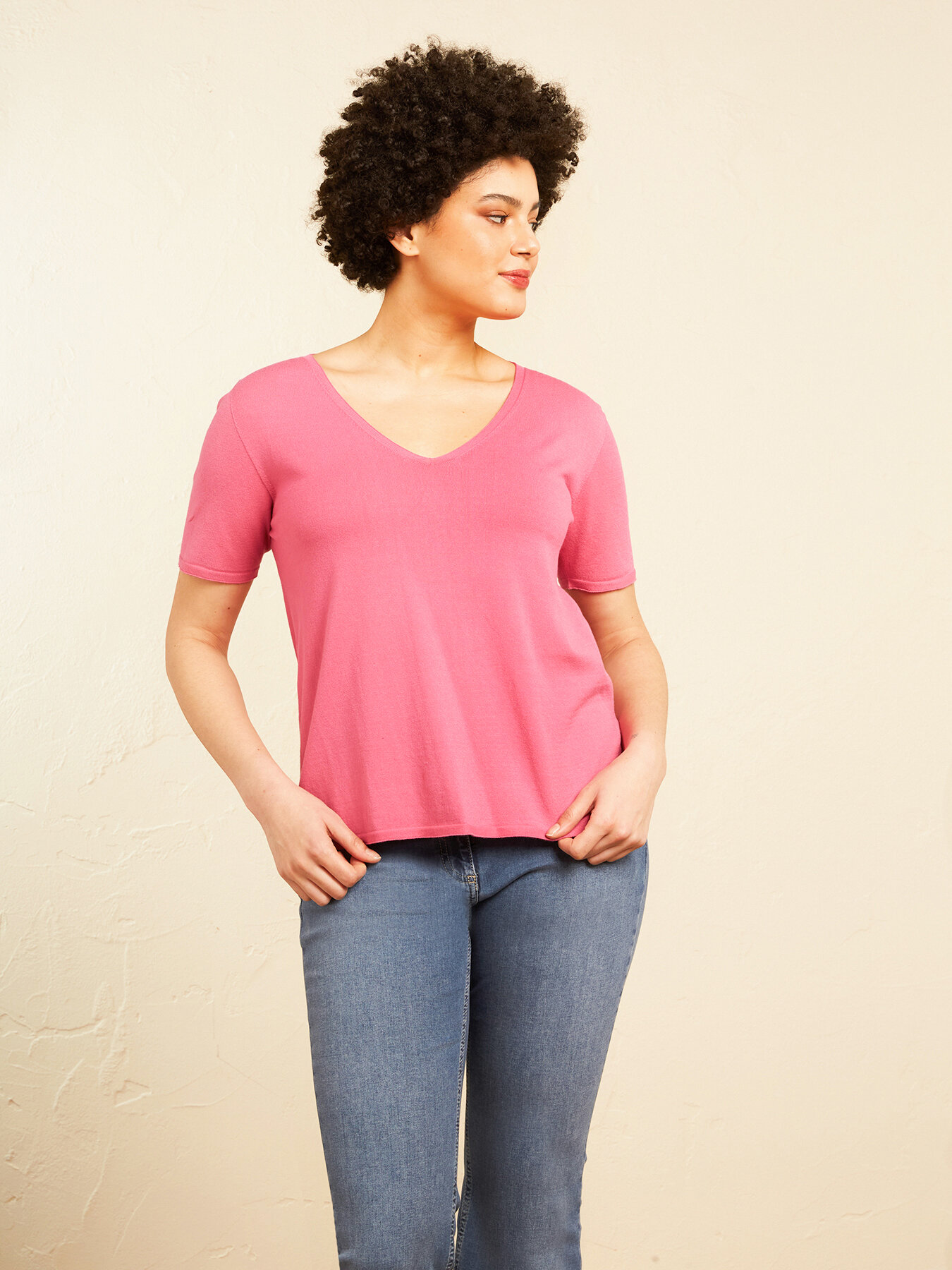 Pull color&eacute; manches courtes image number 2