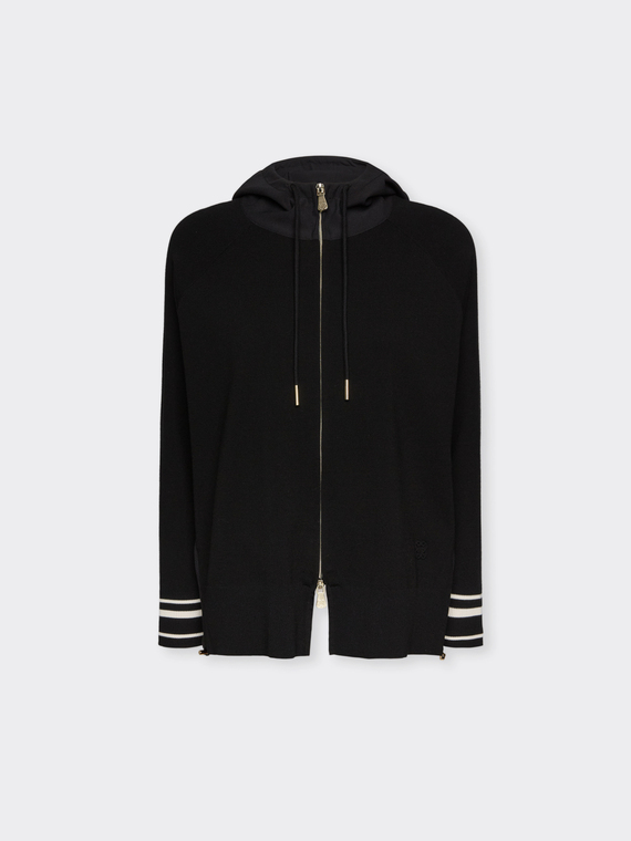 Cardigan sportif &agrave; bords ray&eacute;s