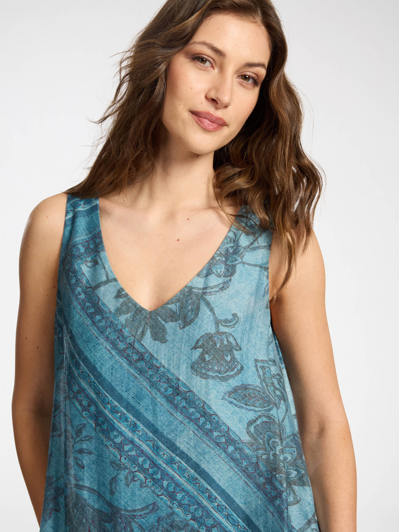 Printed lyocell dress image number 3