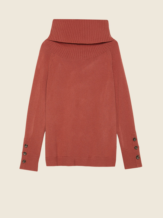 Elenamiro: Sweater com gola larga Alaranjado_1