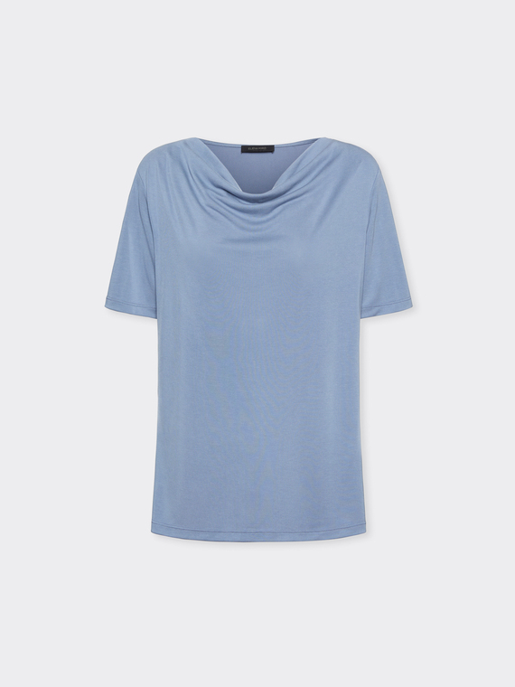 T-shirt con scollo drappeggiato