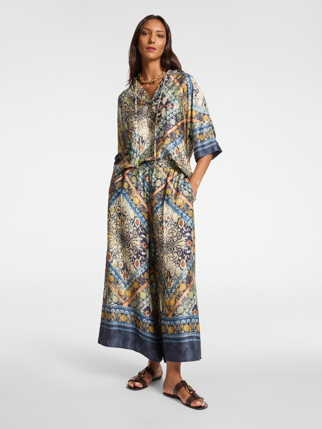 Pantaloni cropped stampati image number 0