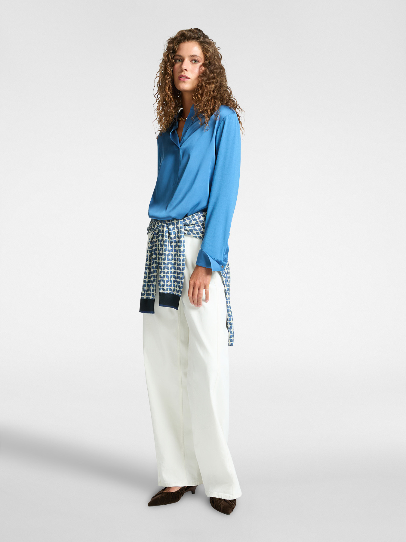 T-shirt polo in due tessuti image number 2