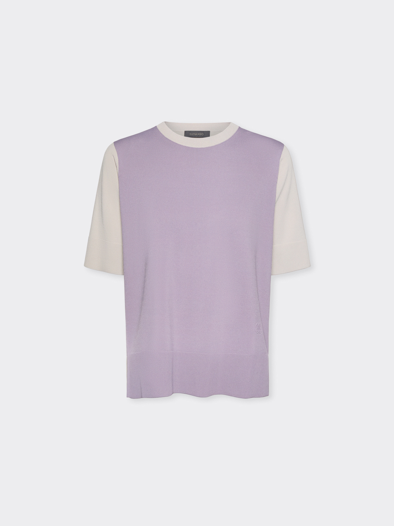 Short-sleeved viscose blend top