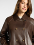 Double-breasted leather jacket image number 3