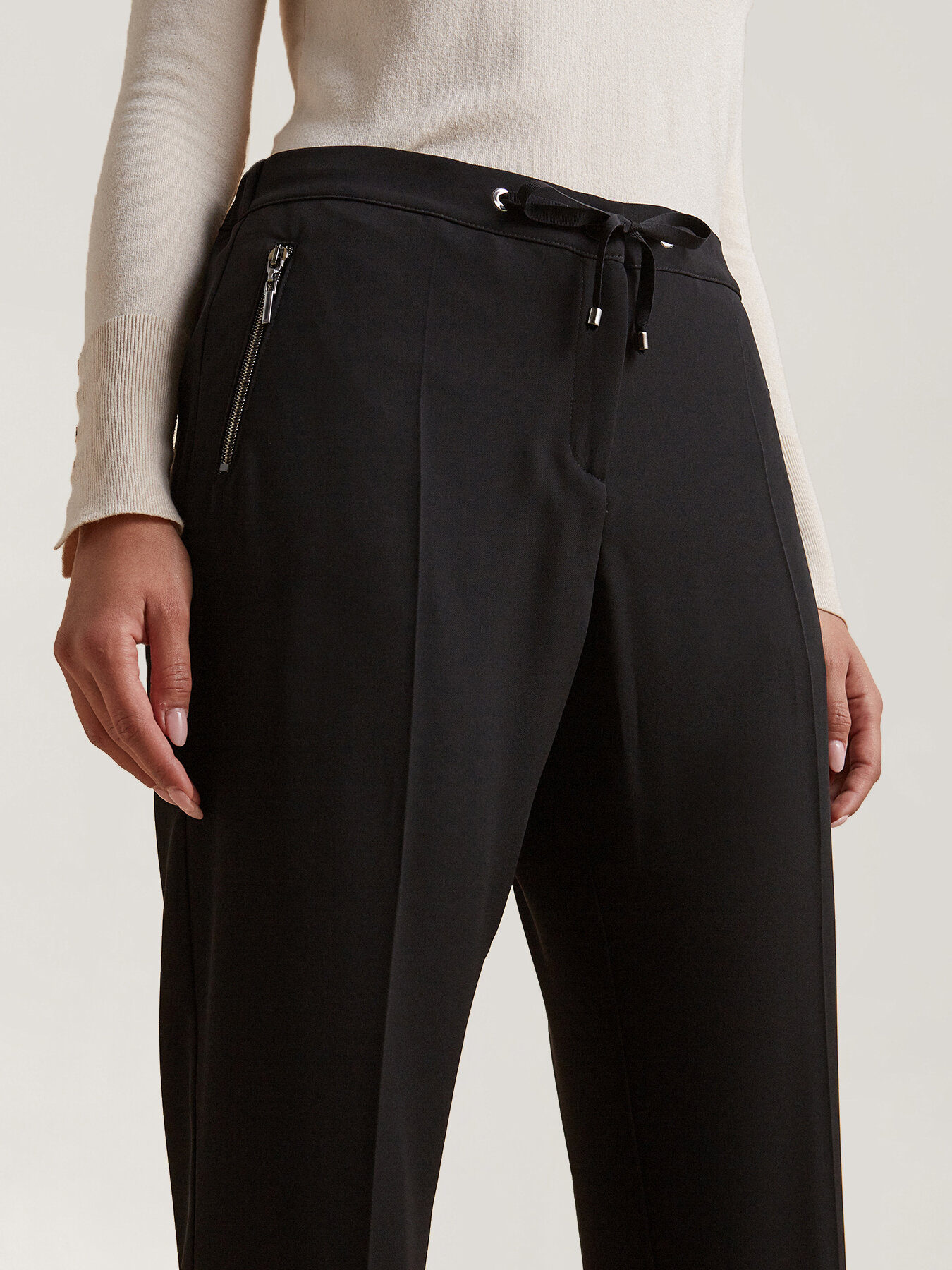 Trousers with waist drawstring image number 2