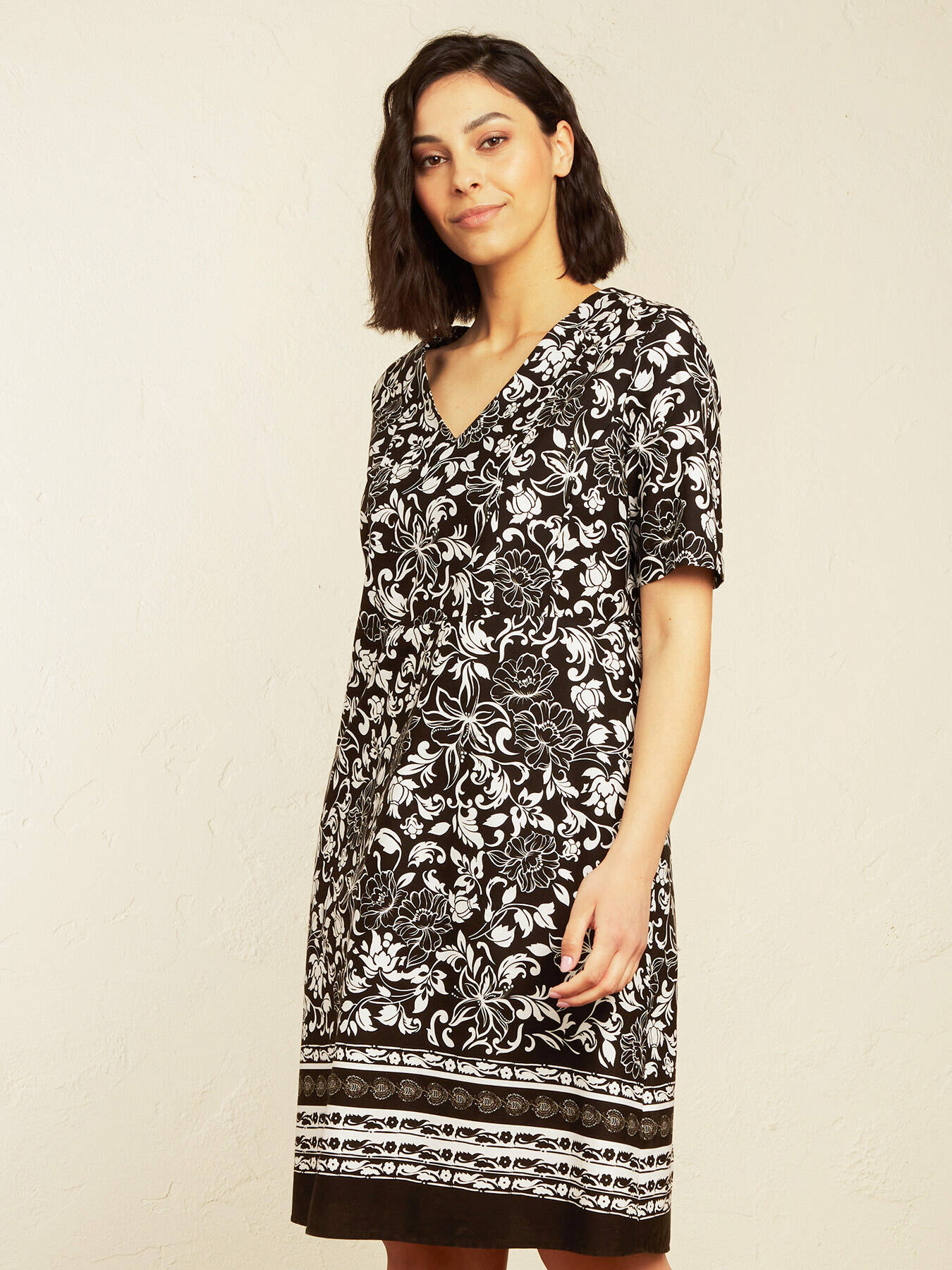 Vestido de algod&oacute;n estampado image number 2