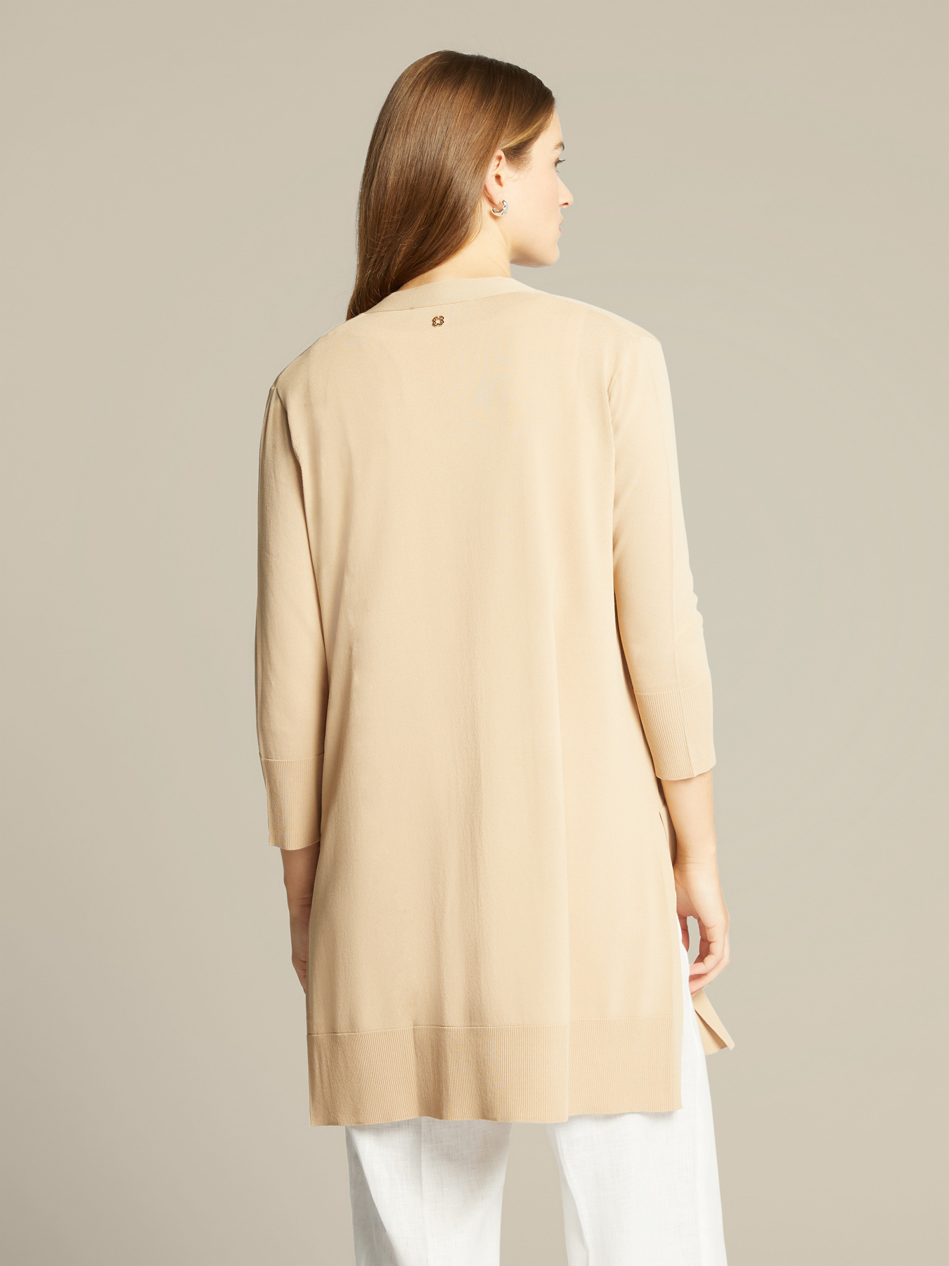 Cardigan lungo in viscosa cr&ecirc;pe image number 1