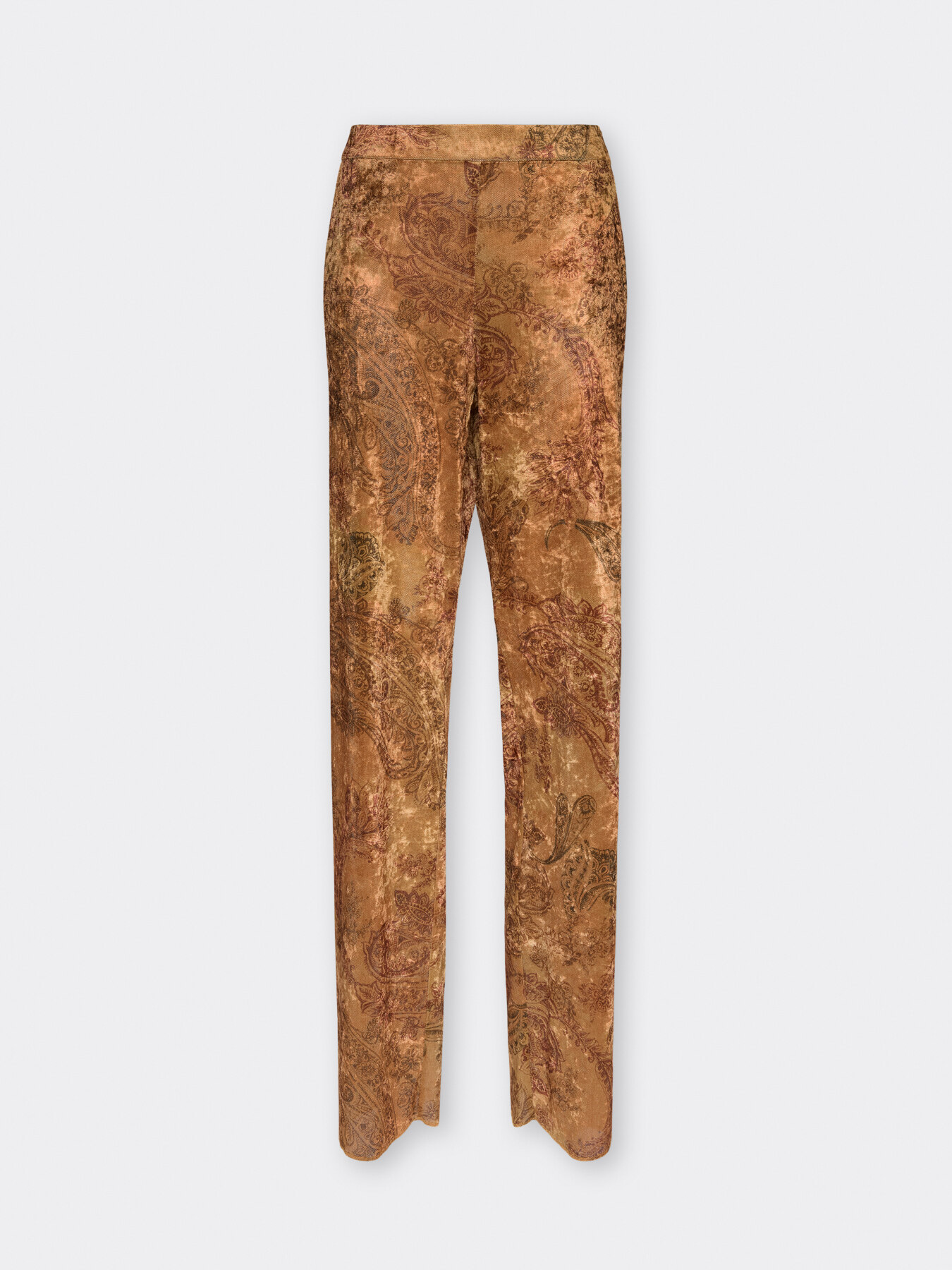 Weite Hose aus bedrucktem Samt image number 4