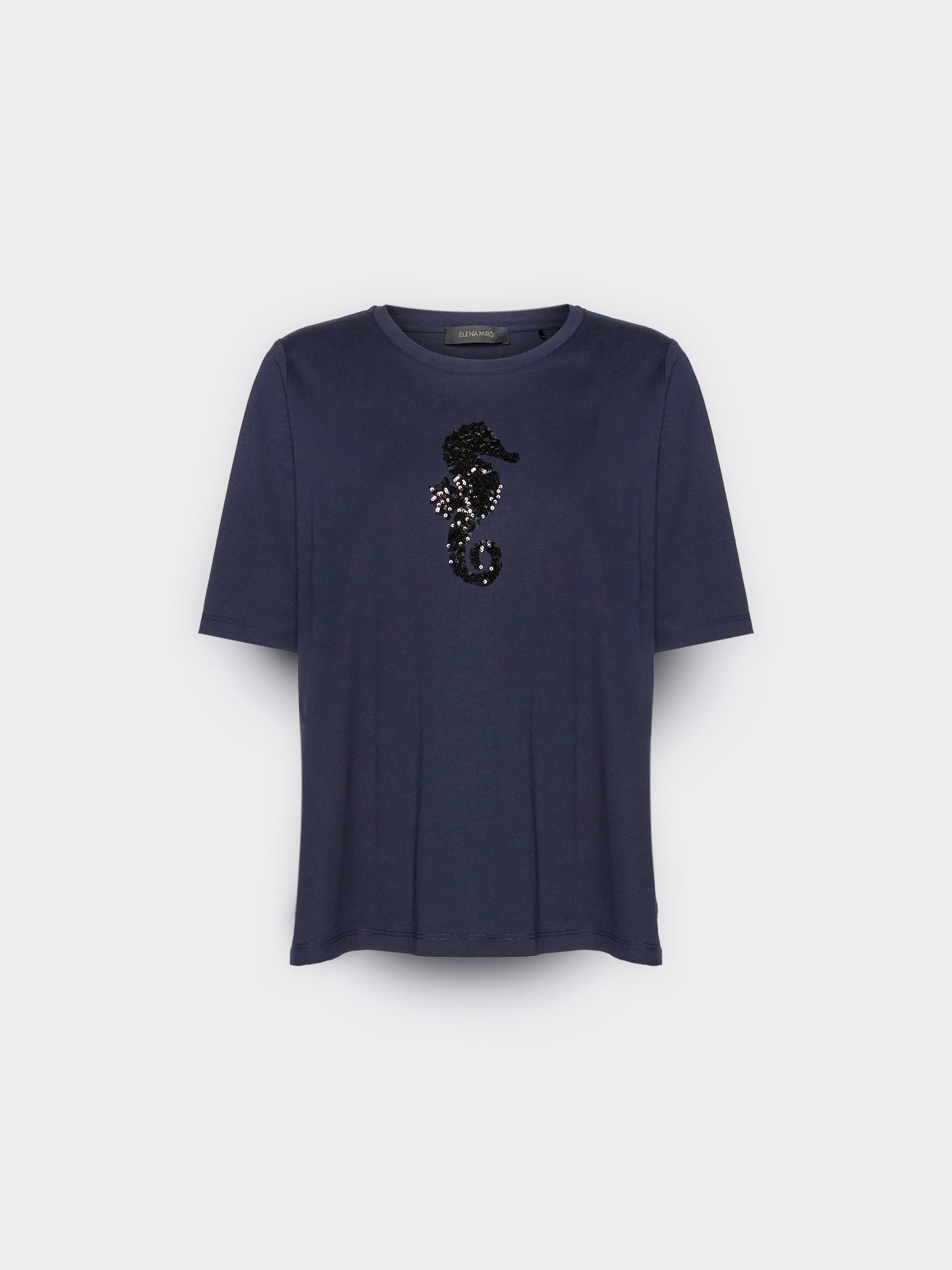 T-shirt cotone con paillettes image number 4