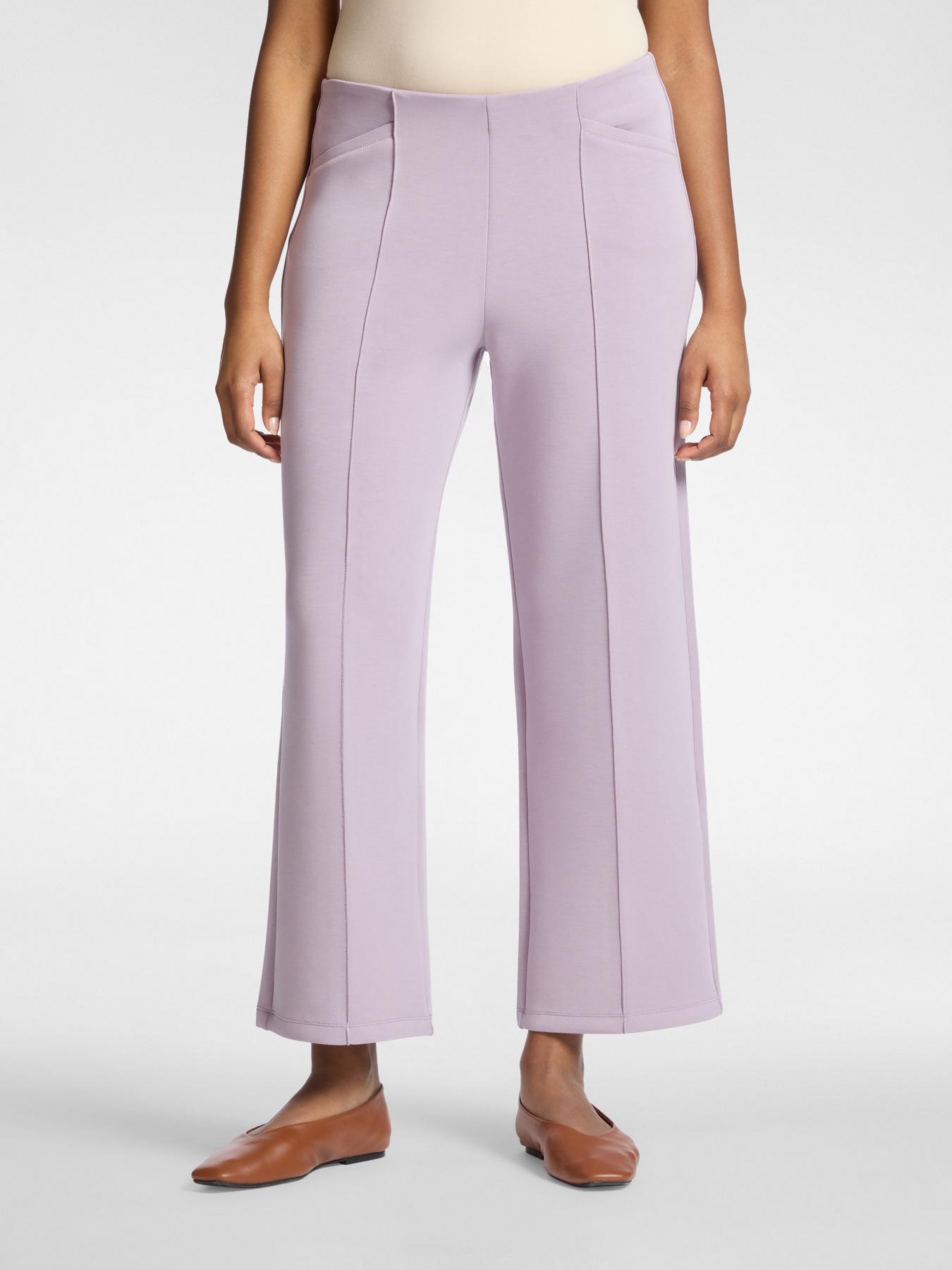 Pantalon palazzo en scuba image number 2